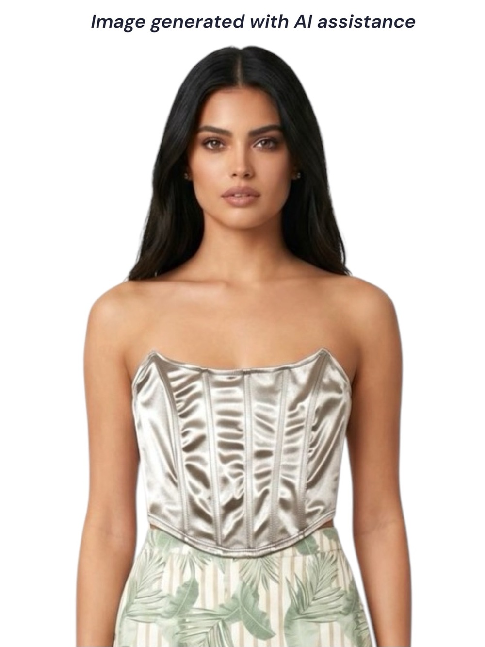 Tresser S champagne corset top